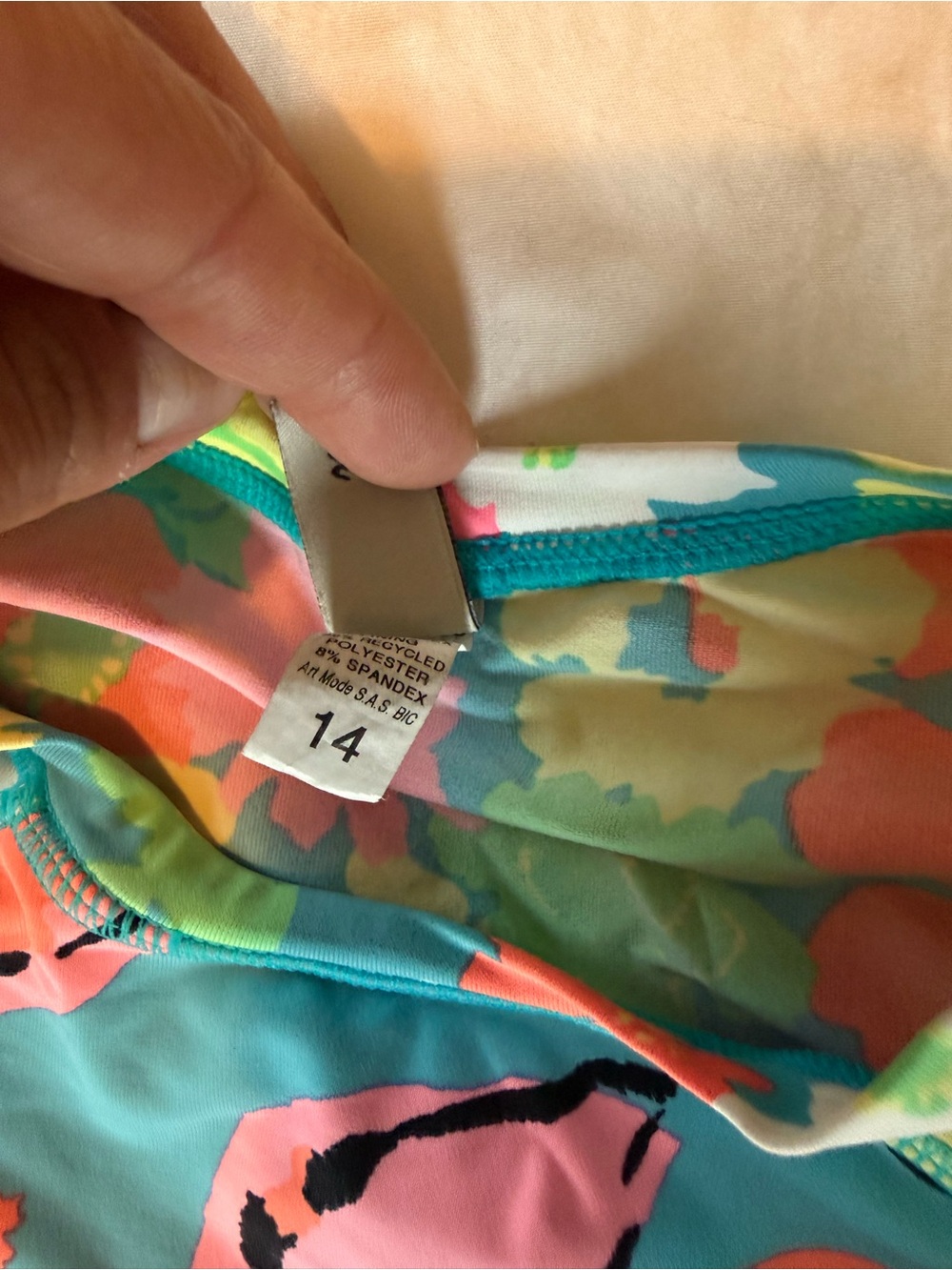 Maaji Girls Floral Long Sleeve Rashguard Set - Blue, Pink & Green - Picture 3 of 3